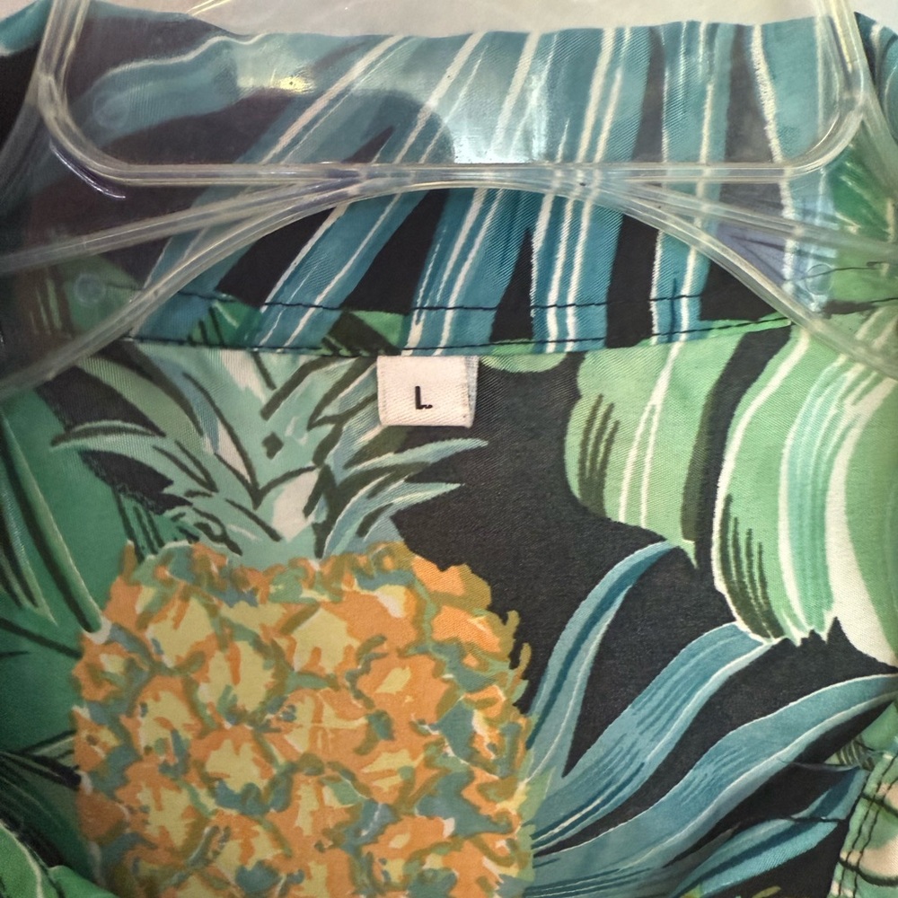 Tropical Sleeveless Button Up Collared Non-Wrinkle Tank Top Shirt - Picture 6 of 6